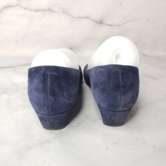 Pas de rouge blue suede wedges shoes - Picture 3 of 7